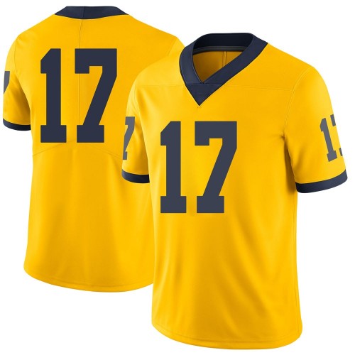 Will Hart Michigan Wolverines Youth NCAA #17 Maize Limited Brand Jordan College Stitched Football Jersey JOL7054AE